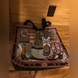 Western Cowgirl Boots Tapestry Tote Bag